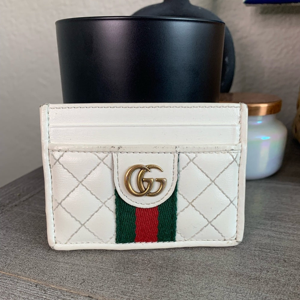 White Gucci Marmot Cardholder
